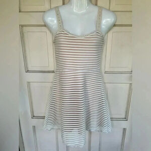 - Free People fit and flare  dress with crochet straps.